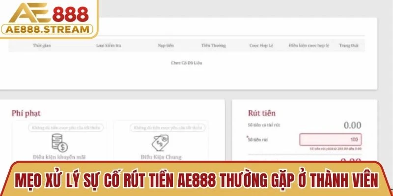 Mẹo xử lý sự cố rút tiền AE888 thường gặp ở thành viên