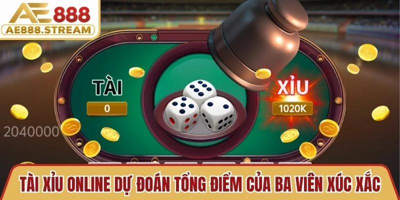 Tài xỉu online là trò chơi dự đoán dựa trên tổng điểm của ba viên xúc xắc